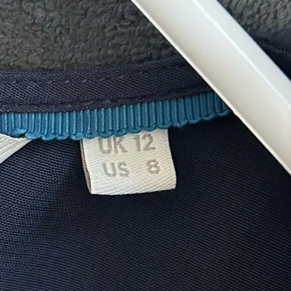 Boden Imi Jersey Trim Top long sleeve lace detail pleated boho bohemian navy 8 - Picture 11 of 11